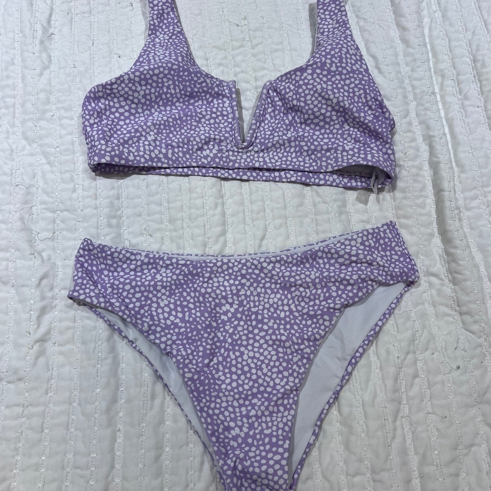 Purple & white bikini